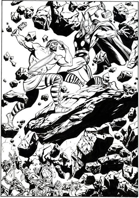 Hercules Vs Thor By John Buscema Comic Book Artwork Marvel Comics