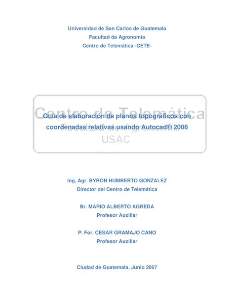 Guia De Elaboracion De Planos Topograficos Con Coordenadas Autocad Gu