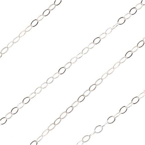 Sterling Silver Flat Cable Chain 1mm By The Foot