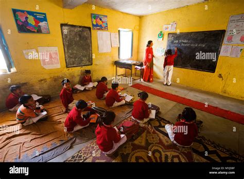 Indian Kids In The Classroom At The Primary School Chakati Village