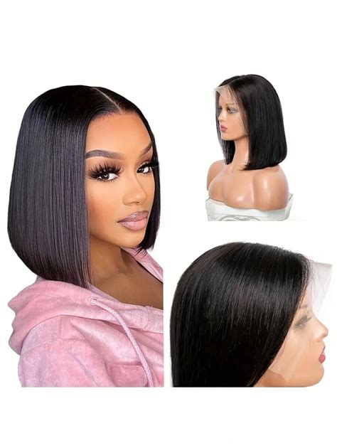 Peluca Bob Con Encaje Frontal Cabello Humano Con Encaje Transparente