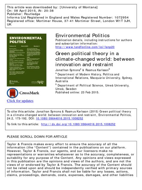 Green Political Theory | PDF | Climate Change Mitigation | Climate Change