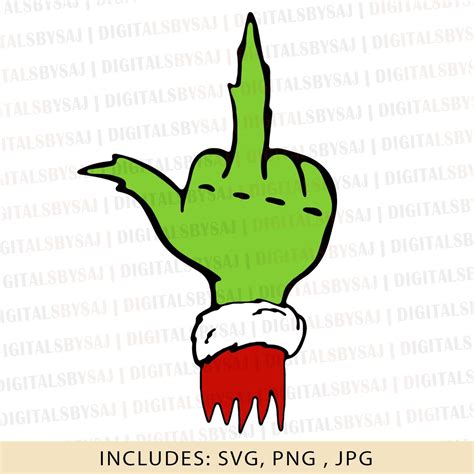 Grinch Middle Finger, Grinch Middle Finger SVG, Grinch Middle Finger ...