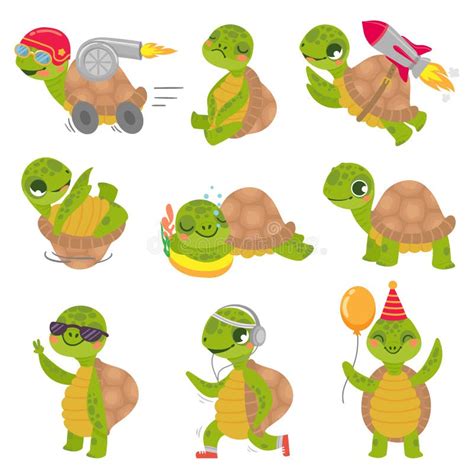 Enfant De Tortue Tortue Rapide Courante Les Personnages De Dessin Anim