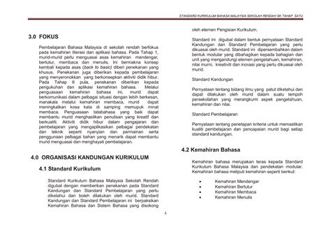 dokumen standard bahasa malaysia sk tahap