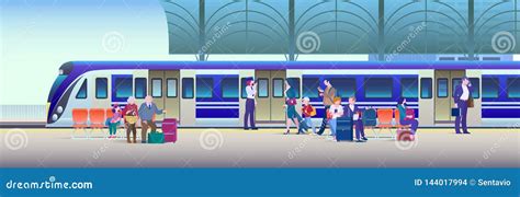 Vector Illustration Of A Train Station Platform | CartoonDealer.com ...