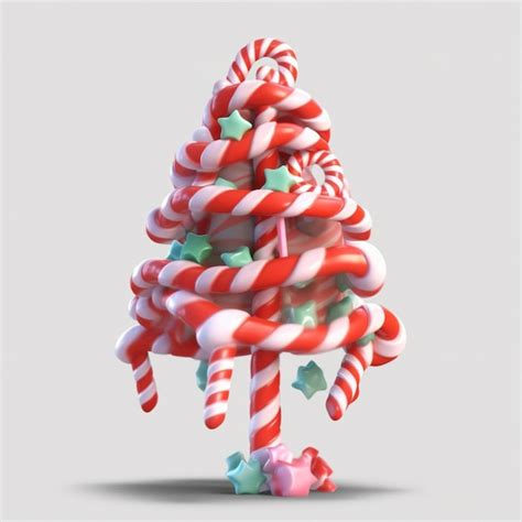 Premium Ai Image There Is A Candy Tree Made Of Candy Canes On A Table