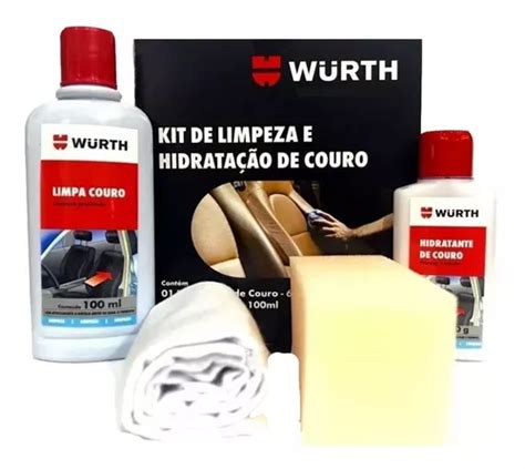 Kit Limpeza Hidrata O Banco Couro Wurth Hidratante Limpador