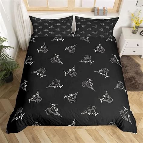 Marlin Espadon Parure De Lit 200X200Cm La Mer Fish Housse De Couette