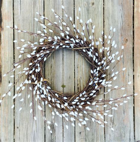 Pussy Willow Wreath Christmas Wreath Front Door Wreath