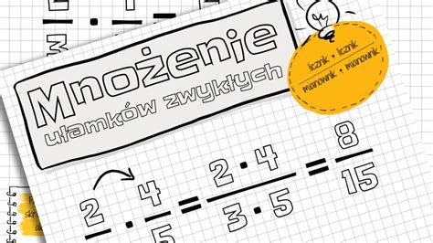 Matematyka Mnożenie ułamków zwykłych notatka Złoty nauczyciel