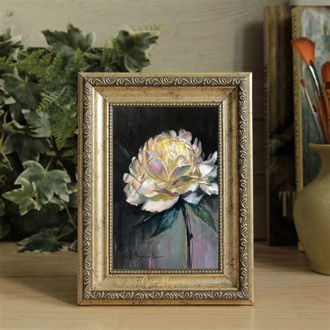 White Peony Painting Realistic Botanical Artwork Peonies Art - Etsy