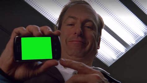 Saul Goodman Pointing at Phone Green Screen Meme template | Filmes