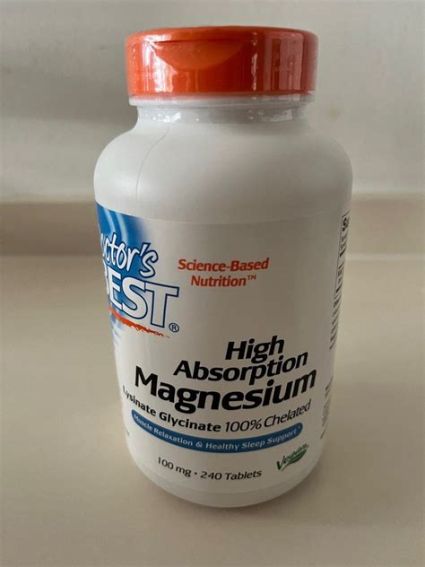 Doctor’s best magnesium tablets, Health & Nutrition, Health Supplements ...