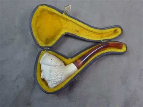 BELLE PIPE ANCIENNE en écume de mer dans son étui EUR 44 00 PicClick IT