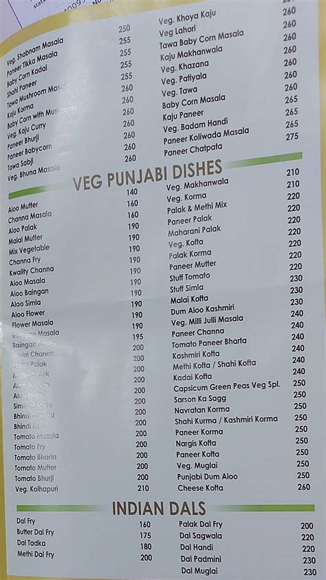 Menu At The Veg Treat Express Mumbai