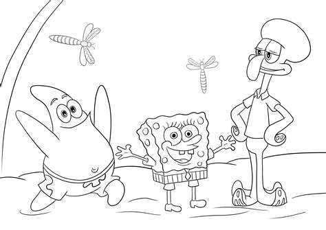 Spongebob Patrick Squidward Coloring Pages Fun Patrick Star And The