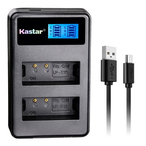 Kastar Battery LCD Dual Charger For Canon LP E10 LC E10 Canon EOS