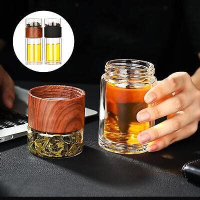 High Quality Double Glass Tea Infuser Bottle Tumbler Mug For Loose Leaf