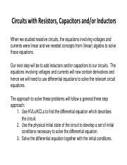 Introduction To Circuits With Capacitors And Inductors Solving