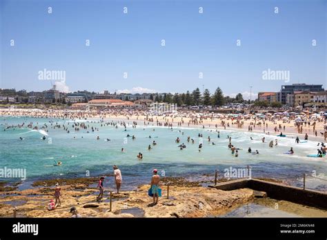 Bondi Beach On Hot Summers Day In 2023 Viewed From The Childrens