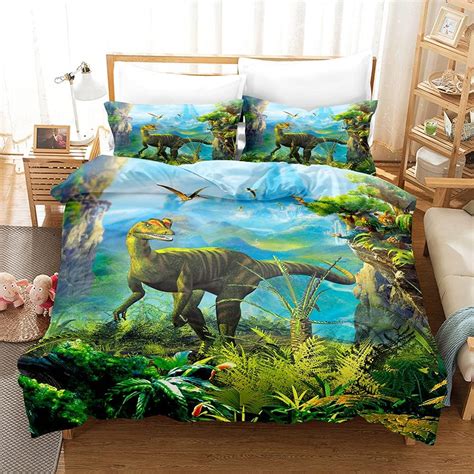 Zqylg Jungen Mädchen Dino Bettwäsche Kissenbezug 80x80 Bettbezug