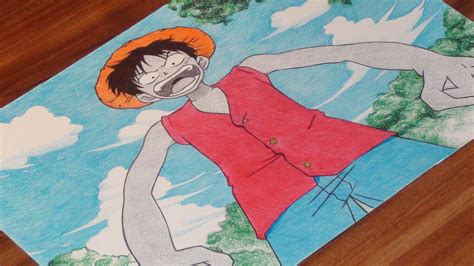 Monkey D Luffy Ballpoint Pen Drawing One Piece 12 Freehand Art