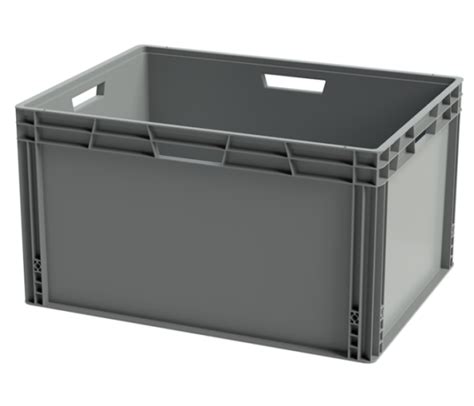 Heavy Duty Stacking Box 185l Grey 800 X 600 X 450mm Rebox