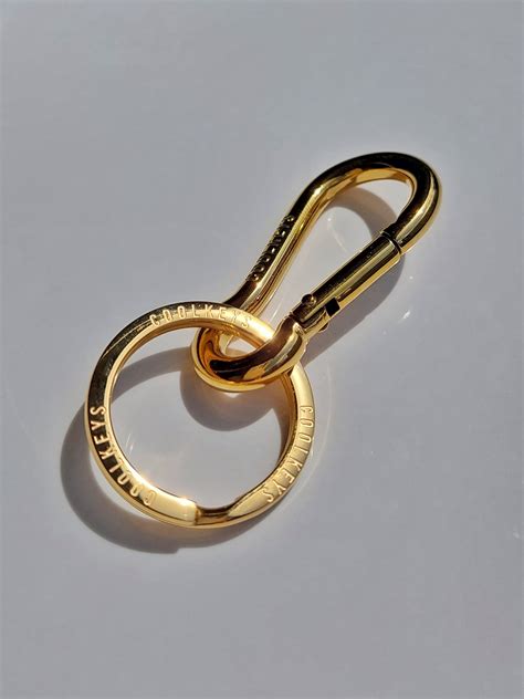 Cks Carabiner 50mm And Keyring 30mm Gold Coolkeys