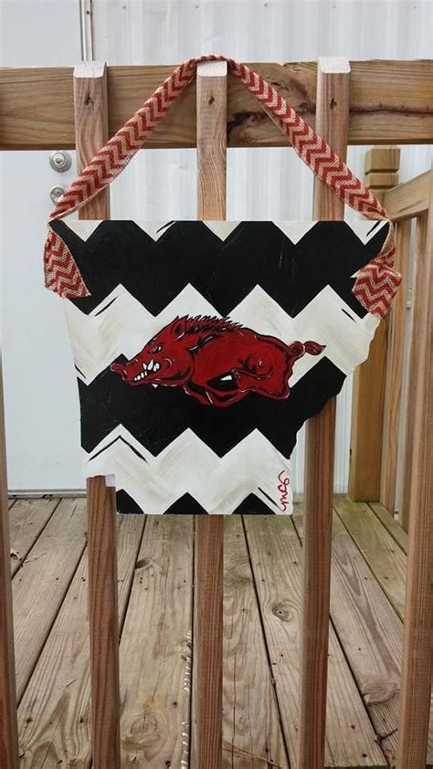 Nicole Curry Paintings Face Book Page Arkansas Razorback Door Hanger