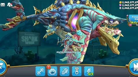 Alpha Zombie Shark Extremely Gameplay Hungry Shark World Happy Mod