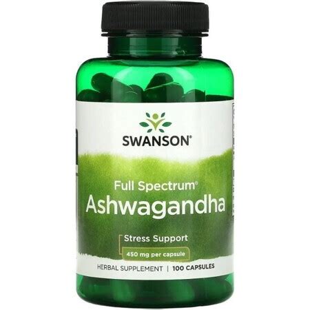 Ашваганда Swanson Ashwagandha 900 мг корень, 100 капсул (450 мг в 1 ...