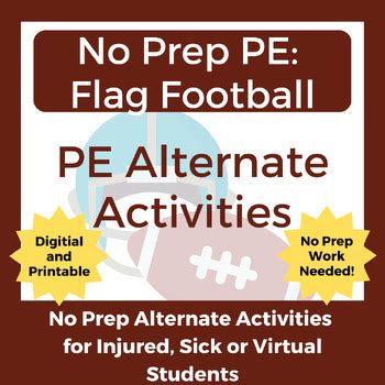 No Prep PE: Flag Football Unit Alternate Activities for Middle & High School PE