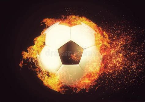 D Illustrazione Di Pallone Bianco E Nero Con Effetto Fuoco