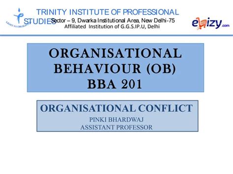 Organisational Behaviour Organisational Conflict Ppt