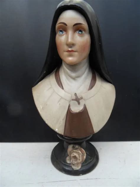 VINTAGE STATUE BUSTE Religion Reliquary Sainte Ste THERESE Lisieux