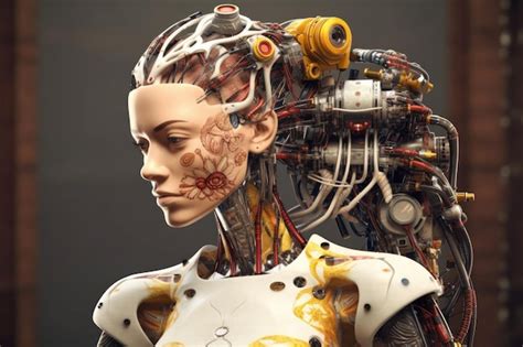 Robot Humanoide Con Cerebro De Inteligencia Artificial Creado Con Ai