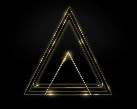 Premium Ai Image Golden Triangle On Black Background