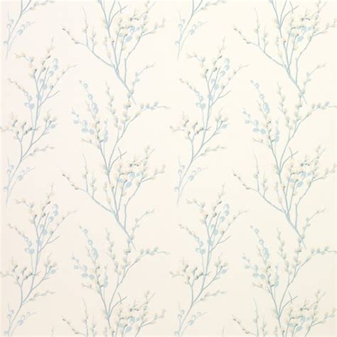 Papel Pintado Pussy Willow Hueso Y Azul Verdoso
