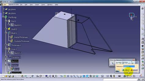 55 Catia Beginner Tutorial Part Symmetry By Meta Design Youtube