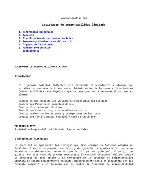 Doc Sociedades Responsabilidad Limitada Doc Dokumen Tips