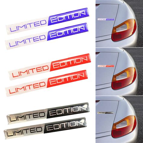 2Pcs Limited Edition Logo Metal Car Stickers Emblem Badge Decal Auto