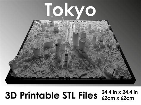 3d Tokyo Shibuya World Map 3d Print Stl File Tokyo Shibuya Skyline