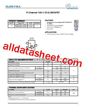 2SJ209 T1B A Datasheet PDF VBsemi Electronics Co Ltd