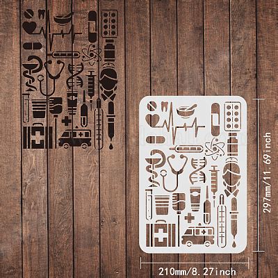 Shop FINGERINSPIRE Medical Symbols Stencils 29 7x21cm International