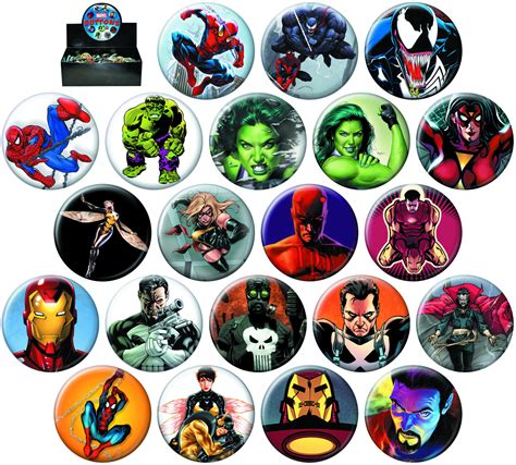 Previewsworld Marvel Heroes 144 Piece Button Asst 4 Net C 1 1 0