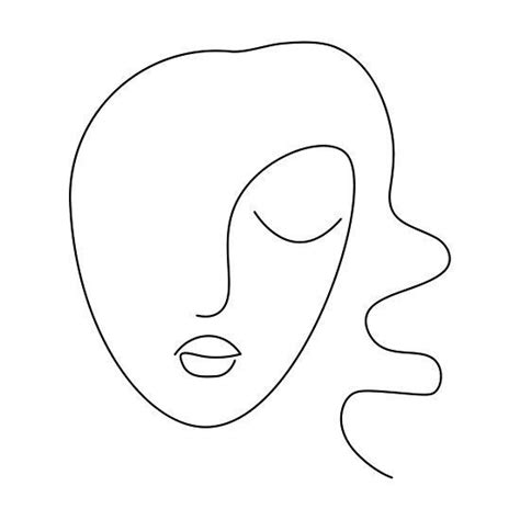 Abstract Face Continuous One Line Drawing Vector 44 Off