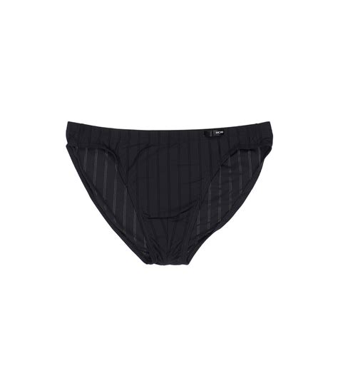 Micro slip rayé en microfibre Chic NOIR HOM Lingerie Sipp