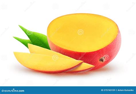 Isolated Sliced Mango Half Of Mango Fruit And Slices Isolated On White