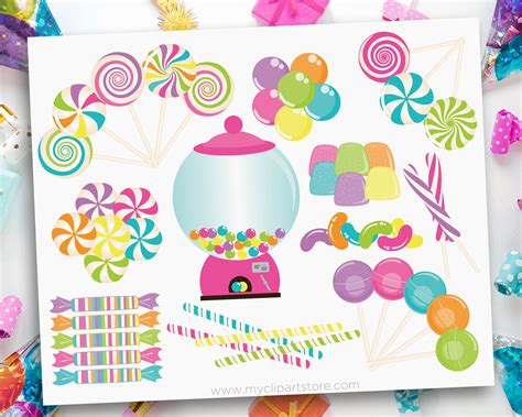 Candyland Clipart Sweet Shop Clip Art Candy Svg Candy Cane Svg